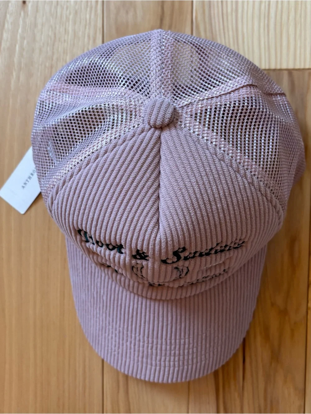 NEW Anthropologie Boot & Saddle Pink Corduroy Honky Tonk Saloon Trucker Hat
